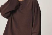 Missguided @ Shein Brown Oversized Long Sleeved  Sweatshirt Size Large UK 14