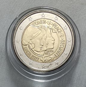 Malta 2 Euro Base Metals Circulated Coin 2022 - United Nations - Women, Peace, and Security