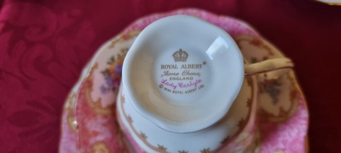 Rare And Vintage 21 Piece Royal Albert Lady Carlyle Bone China Tea Set For 6 Person Setting Made In England