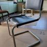 tubular steel chair in chrome and leather mid century genuine classic Image 2