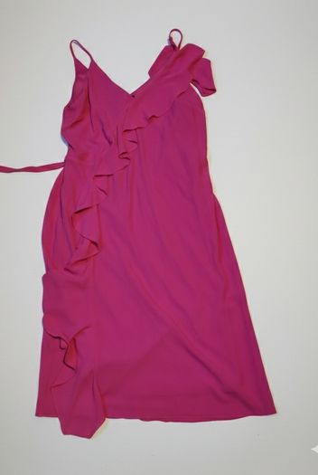 Pink Dress Size 42  UK 14 Ruffle Detail Worn Once