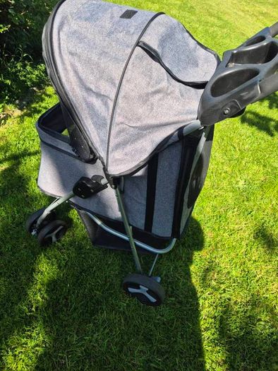Trixie Grey Dog Buggy Stroller (Quick-Fold, Max 11kg)
