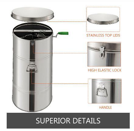 Portable Manual 2 Frame Stainless Steel Honey Extractor