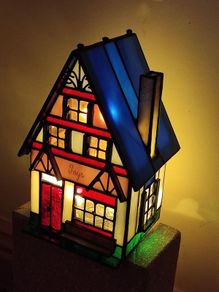 Vintage stained glass Tiffany style lamp.