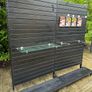 Large Black Metal Slat Wall Shop Shelving Display Image 6