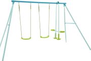 Double Swing Set with Glider | Two Swing Seats &amp; Glide Ride | Steel Frame | 3-10 Years | Suitable for up to 4 Children