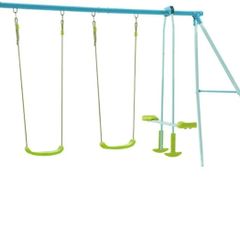Double Swing Set with Glider | Two Swing Seats & Glide Ride | Steel Frame | 3-10 Years | Suitable for up to 4 Children