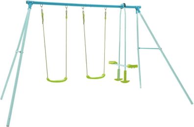 Double Swing Set with Glider | Two Swing Seats & Glide Ride | Steel Frame | 3-10 Years | Suitable for up to 4 Children