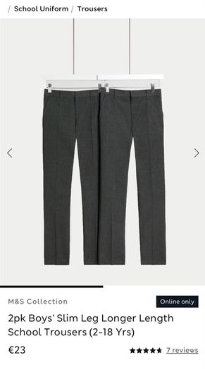 M&S Boys School Trousers - extra length