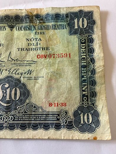 1938 Lady Lavery 10 Pounds Fine
