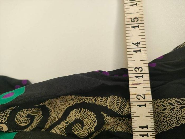 vintage 70s 80s Black print wrap dress