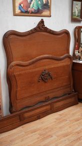 Antique French Oak Double Bed