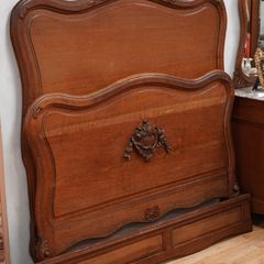 Antique French Oak Double Bed