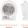 Thermo Fan Heater with 2 Heat Settings and Overheat Protection, White, 2000 W Image 3