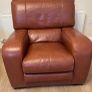 Leather couch sofa with 2 matching chairs Image 3
