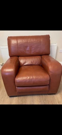 Leather couch sofa with 2 matching chairs