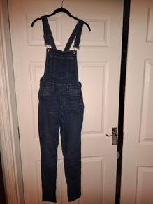 H&M long stretch, skinny fit dungarees for women, size 8