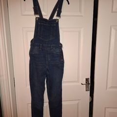 H&M long stretch, skinny fit dungarees for women, size 8