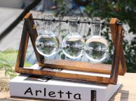 main image for ad BRAND NEW Creative Glass Tabletop Plant Bonsai Hydroponic Plant Terrarium Transparent Vase Wooden Frame vase decoration Decor flower vase
