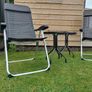 Set of x2 Garden Chairs and x2 Small Glass Top Tables Image 4