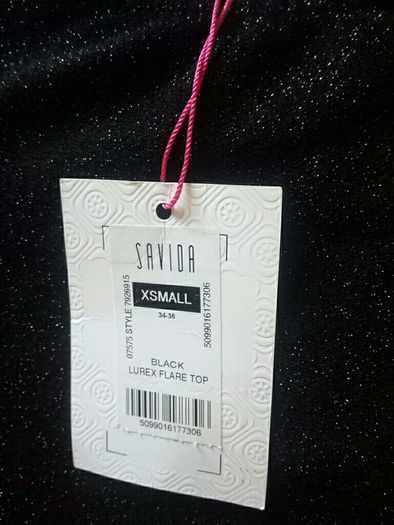 Bnwt Black Lurex Flare Top