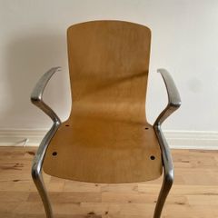 Modern Wooden Chair with Aluminium Armrests