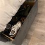 Double grey velvet bed with built in storage drawers Image 2
