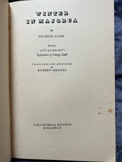 Chopin and George Sand Winter in Majorca 2 Books  1st Edition Robert Graves