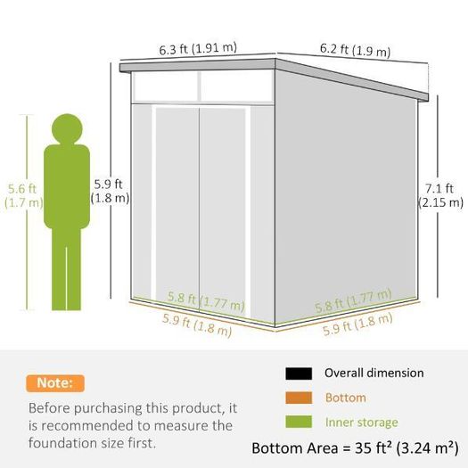 Plastic Garden Shed 6 x 6ft