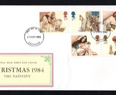 1984 Great Britain Christmas (note unaddressed) First Day Cover (FDC) with Cambridge cancel