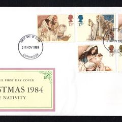 1984 Great Britain Christmas (note unaddressed) First Day Cover (FDC) with Cambridge cancel