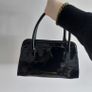 Clarks black patent leather handbag - 60s style Image 3