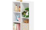 5-Cube Bookshelf, Tool Free Assembly Open Shelves Bookcase 9.4 x 19.7 x 31.5, for Living Room, Bedroom, Home Office, White