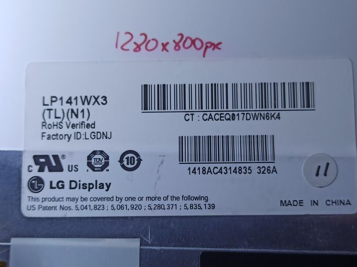 LP141WX3 LCD display panel