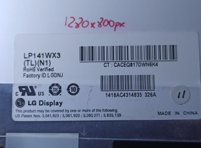 LP141WX3 LCD display panel