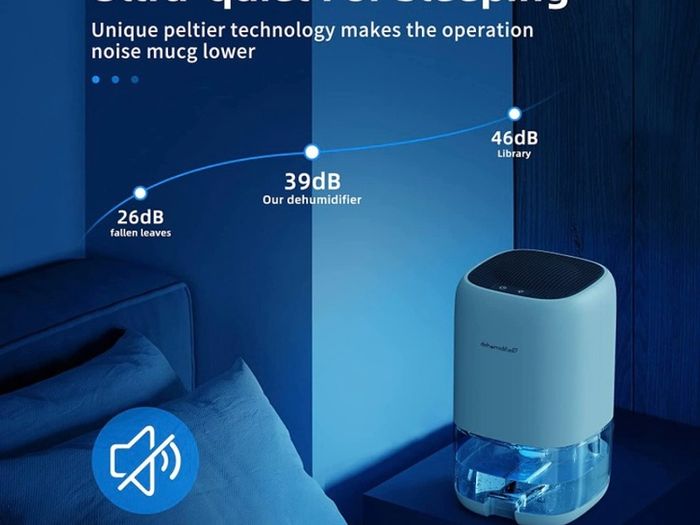 Dehumidifier 1000ml, Dehumidifiers for Home, Auto Off&Coloured LED Light, Peltier Technology Update, Portable and Ultra Quiet, Dehumidifiers for Drying Clothes, Bedroom, Bathroom, Wardrobe (FREE POSTAGE)