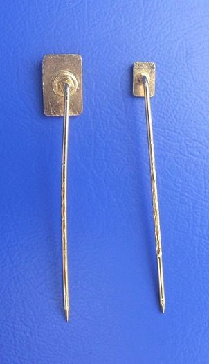 LADA cars (x 2) - vintage promotional stickpin logo badges (1970s)