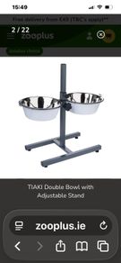 dog bowls and stand