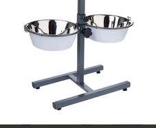 dog bowls and stand