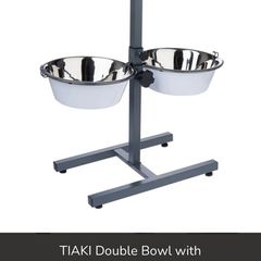 dog bowls and stand