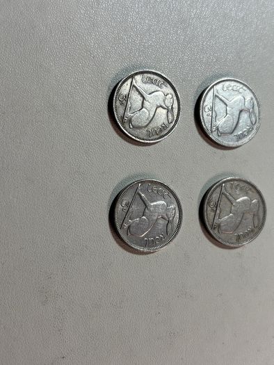 4 Irish 3 pence coins 3d