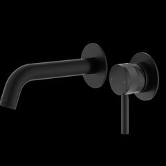 Aqualla Kyloe Wall Mounted basin mixer matt black