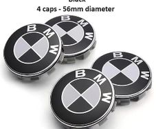 BMW Center Caps Set 56mm Car Wheel Centre Caps Hub Emblem - Black White. Set of 4 pieces