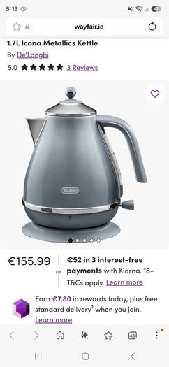 Delonghi metallic kettle