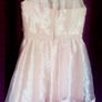 Miss Selfridge Coral/Peach Colour Sequined Bodice Lace Overlayered Skirt, Knee Length Dress Image 4
