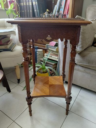 Antique French cherrywood two tier table