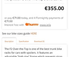 Hollywood F2 Over The Top 3 Bike Carrier