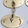 Vintage 9ct Yellow Gold Engine Turned Gents Cufflinks Image 4