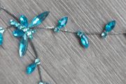 Blue rhinestones and silver chain