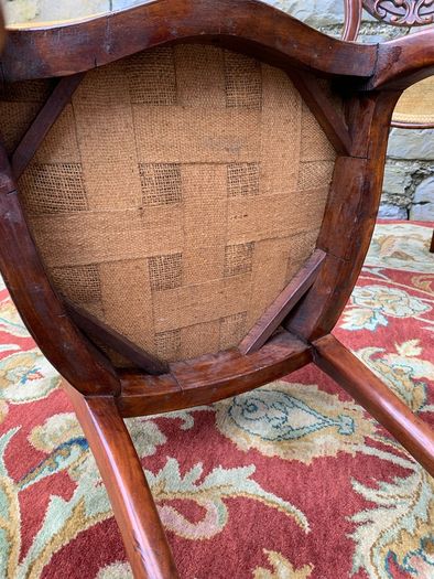 Set of 6 Victorian Walnut Balloon Back Dining Chairs.